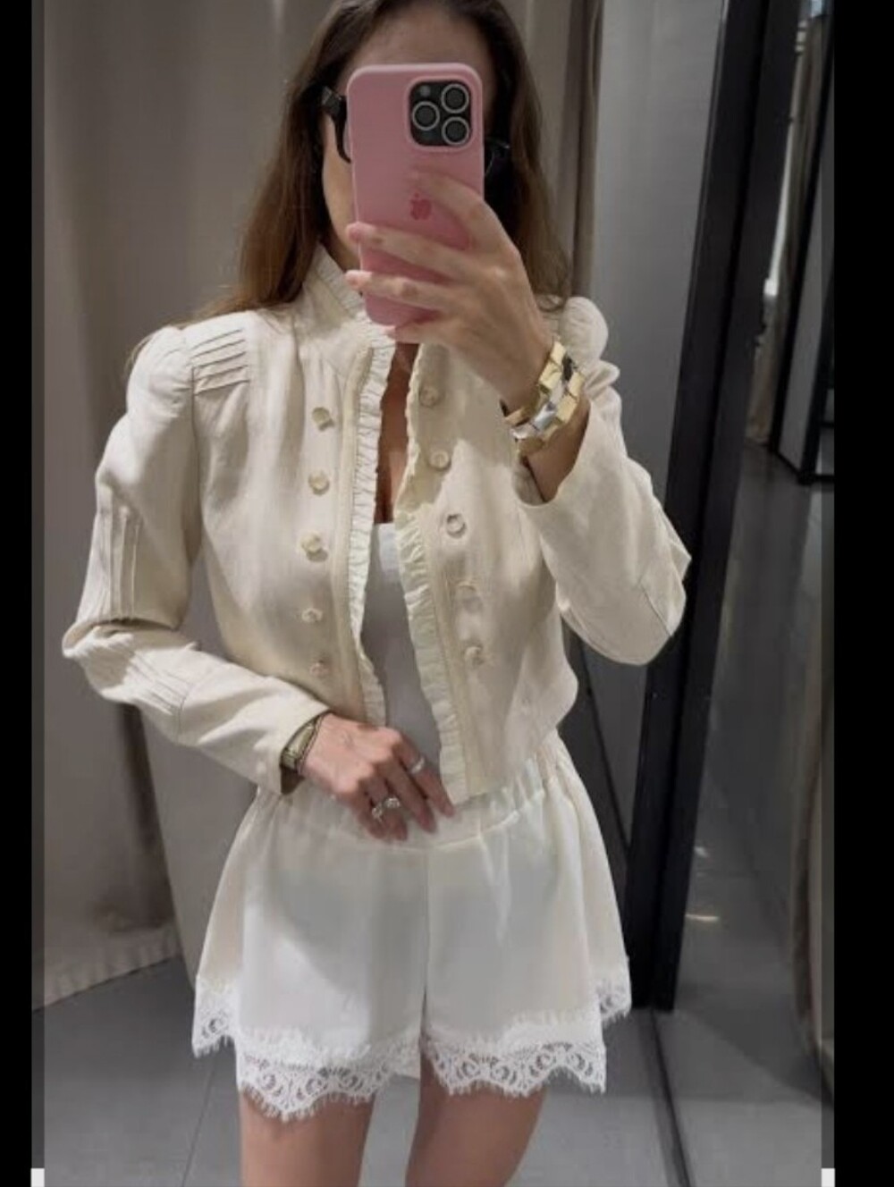 Zara  Lace Short Cream Size M